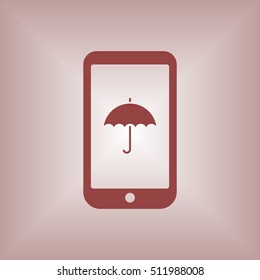Umbrella Icon. Flat design.
