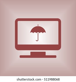 Umbrella Icon. Flat design.