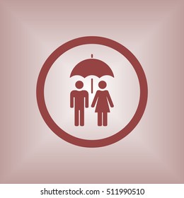 Umbrella Icon. Flat design.