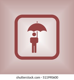 Umbrella Icon. Flat design.