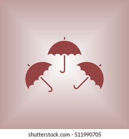 Umbrella Icon. Flat design.