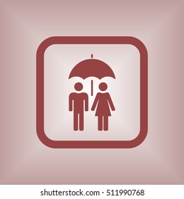 Umbrella Icon. Flat design.