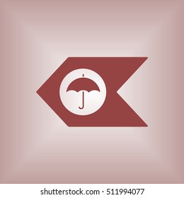 Umbrella Icon. Flat design.