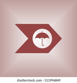 Umbrella Icon. Flat design.