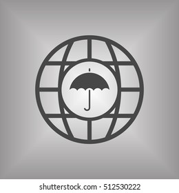 Umbrella Icon. Flat design.