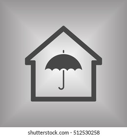 Umbrella Icon. Flat design.