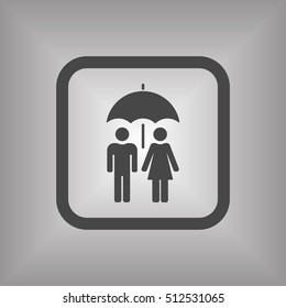 Umbrella Icon. Flat design.