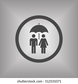 Umbrella Icon. Flat design.