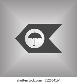 Umbrella Icon. Flat design.