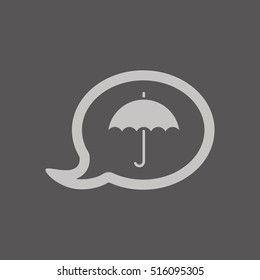 Umbrella Icon. Flat design.