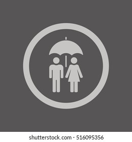 Umbrella Icon. Flat design.