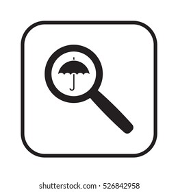 Umbrella Icon. Flat design.