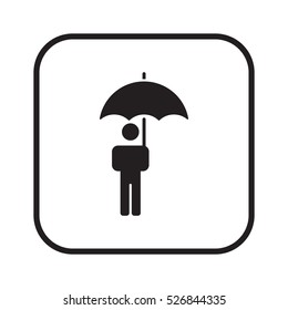 Umbrella Icon. Flat design.