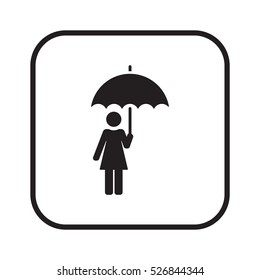 Umbrella Icon. Flat design.