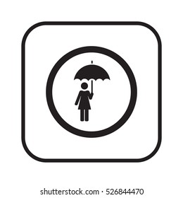 Umbrella Icon. Flat design.