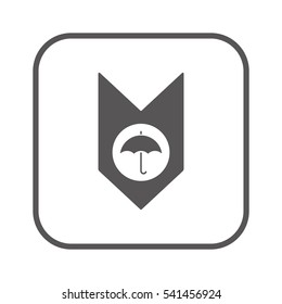 Umbrella Icon. Flat design.