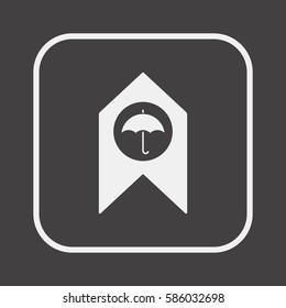 Umbrella Icon. Flat design.