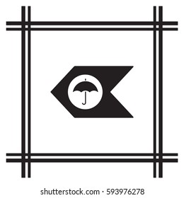 Umbrella Icon. Flat design.