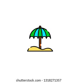 Umbrella icon, flat design line art thin style, vector illustration. Festive carnivals in Brazil and Mardi Gras in Venice
