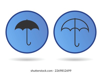 Umbrella icon. Flat design set line and background vector ilustration.