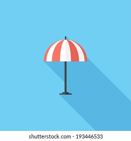 Umbrella icon. Flat design style modern vector illustration. Isolated on stylish color background. Flat long shadow icon. Elements in flat design.