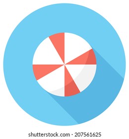 Umbrella icon. Flat design style modern vector illustration. Isolated on stylish color background. Flat long shadow icon. Elements in flat design.