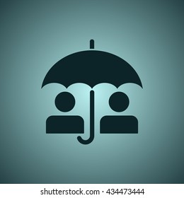 umbrella Icon, flat design style