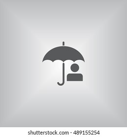 umbrella Icon, flat design style
