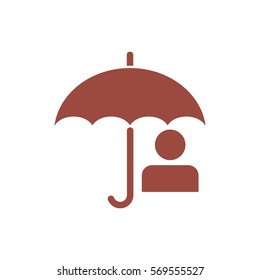 umbrella Icon, flat design style