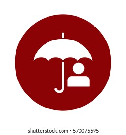 umbrella Icon, flat design style