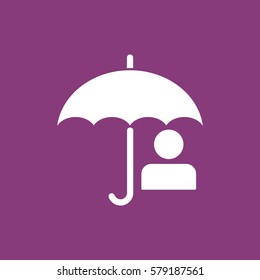 umbrella Icon, flat design style