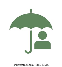 umbrella Icon, flat design style