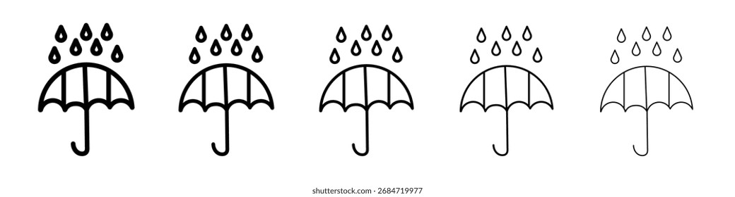 Umbrella icon flat illustration set logo