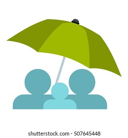 Umbrella icon. Flat illustration of umbrella vector icon for web