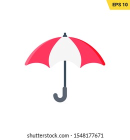 umbrella icon in flat style with coloful