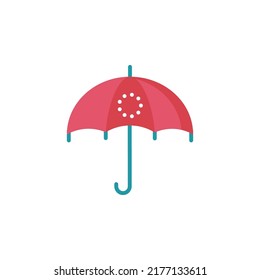 umbrella icon flat style design. umbrella icon vector illustration. isolated on white background.