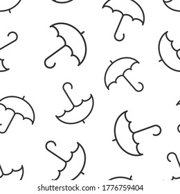 Umbrella icon in flat style. Parasol vector illustration on white isolated background. Canopy seamless pattern business concept.