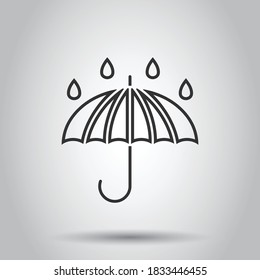 Umbrella icon in flat style. Parasol vector illustration on white isolated background. Canopy business concept.
