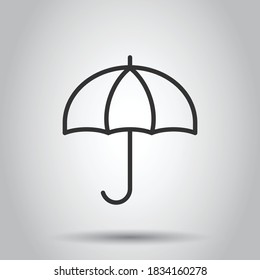 Umbrella icon in flat style. Parasol vector illustration on white isolated background. Canopy business concept.