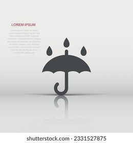 Umbrella icon in flat style. Parasol vector illustration on white isolated background. Canopy business concept.