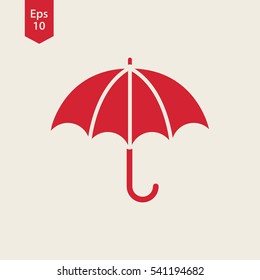Umbrella Icon. Flat Symbol. Vector Illustrated Sign.