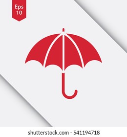 Umbrella Icon. Flat Symbol. Vector Illustrated Sign.
