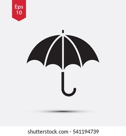 Umbrella Icon. Flat Symbol. Vector Illustrated Sign.