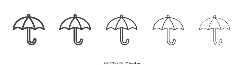 Icono de paraguas Símbolo de ilustración delgada plana