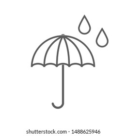 Umbrella icon. Flat vector illustration in black on white background. EPS 10