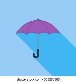 Umbrella icon. Flat vector related icon with long shadow for web and mobile applications. It can be used as - logo, pictogram, icon, infographic element. Vector Illustration.