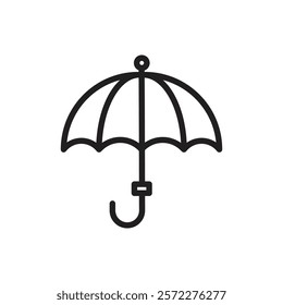 Umbrella icon Flat vector set outline