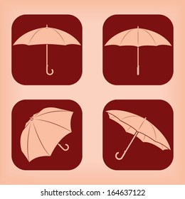 Umbrella icon - four variations