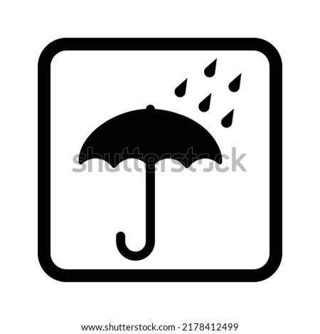 Umbrella Icon - Fragile Symbol, Keep Dry, keep away from water, Storage and packaging sign, Waterproof icon.