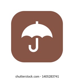 Umbrella Icon in Geometric Shape